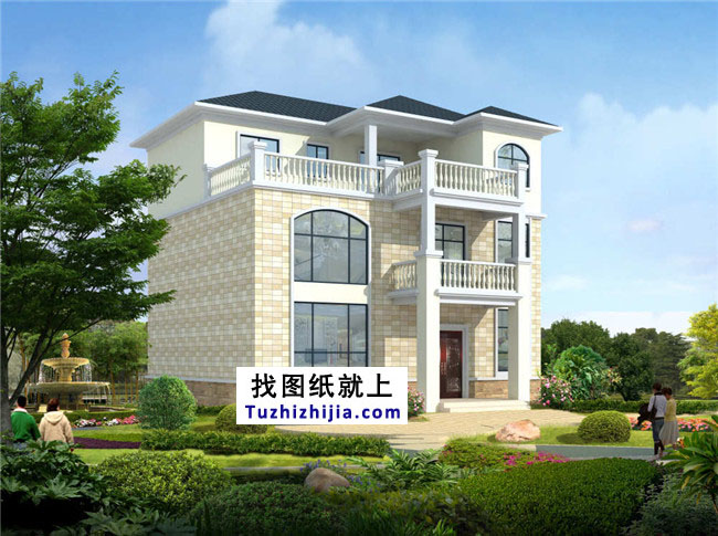 新農(nóng)村實用三層帶露臺房屋設計圖紙