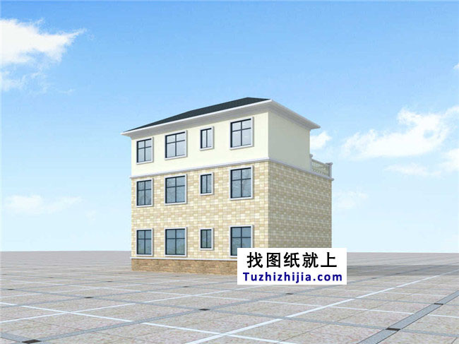 新農(nóng)村實用三層帶露臺房屋設計圖紙