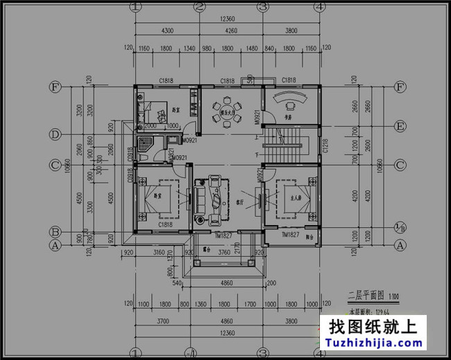 新農村三層房屋cad建筑設計圖紙