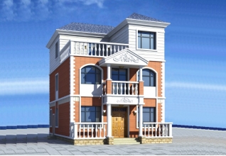 105平方米新農村三層別墅設計圖,全套CAD建筑圖+效果圖