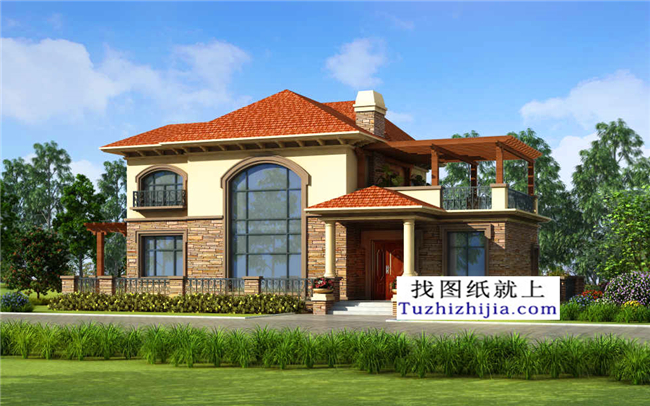 172平方米歐式自建二層別墅CAD設計圖紙帶外觀圖18.3米*10.7米 