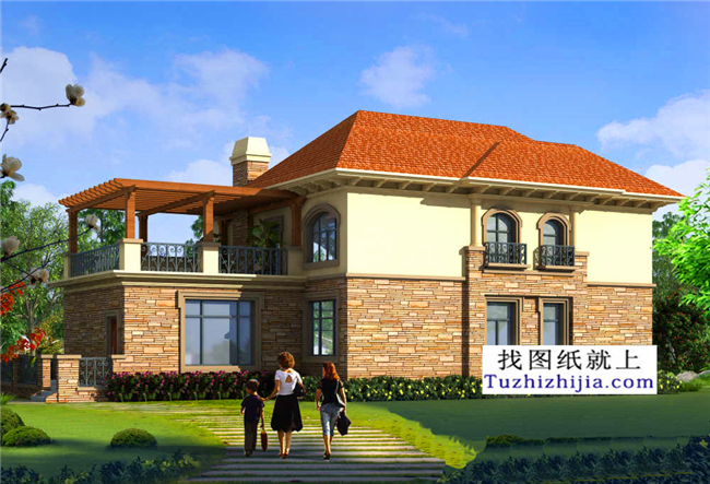 172平方米歐式自建二層別墅CAD設計圖紙帶外觀圖18.3米*10.7米 