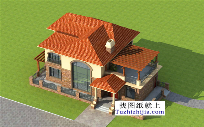 172平方米歐式自建二層別墅CAD設計圖紙帶外觀圖18.3米*10.7米 