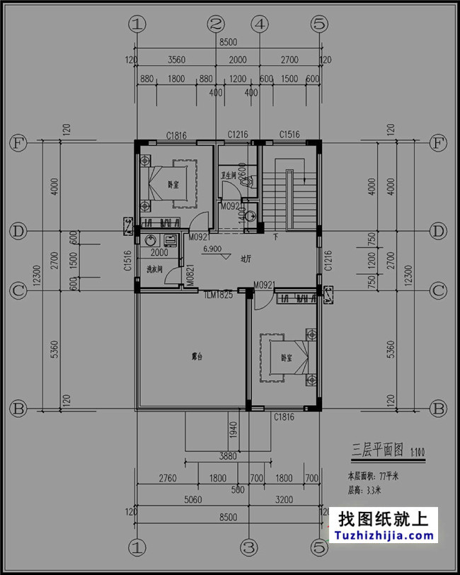 105平方米新農村三層別墅設計圖