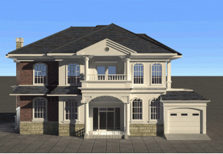 210平方米新農村歐式二層房屋設計圖帶外觀圖18X11米