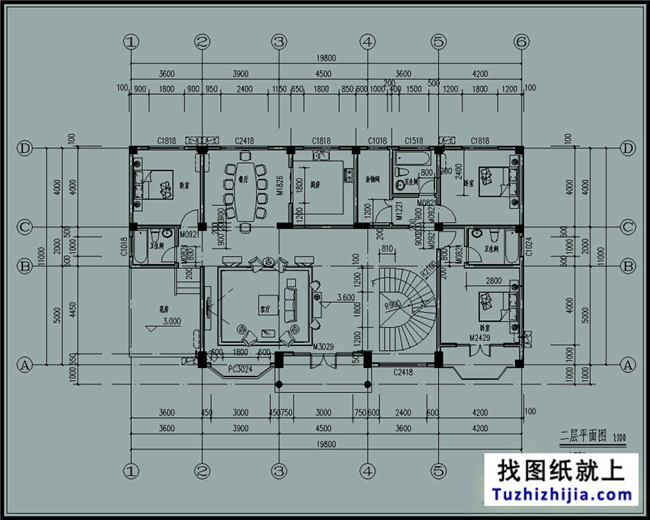 227平方米新農村二層自建別墅設計圖紙帶外觀圖，20X11米
