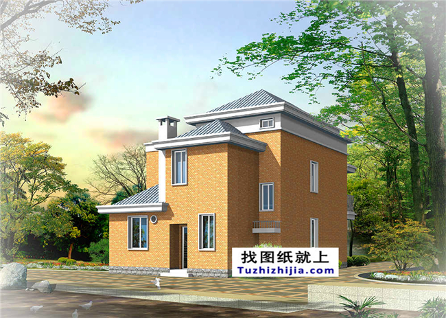 76平方米上海農村帶閣樓的小二層房屋設計圖,8x11米