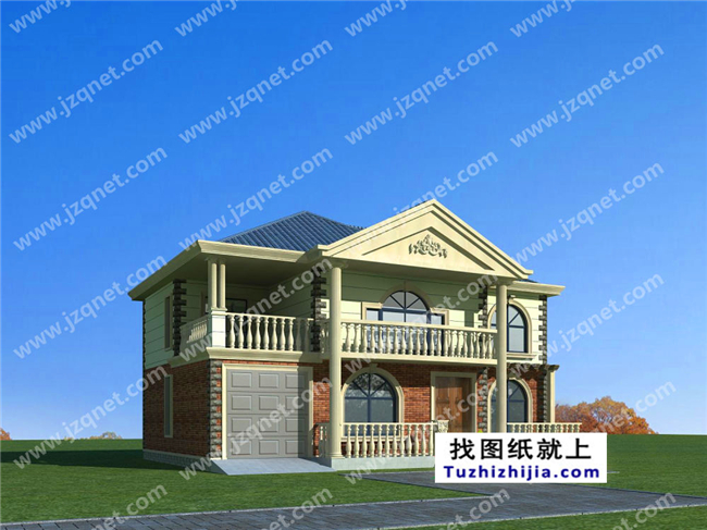 186平方米二層自建別墅設計施工圖紙及外觀效果圖,15x13米