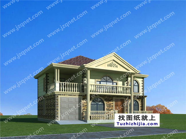 186平方米二層自建別墅設計施工圖紙及外觀效果圖,15x13米