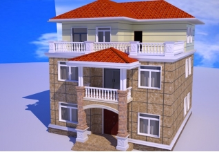 140平方米三層別墅設計圖紙，帶屋頂花園