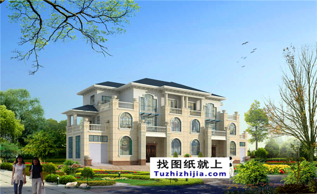 148平方米新農村復式框架三層雙拼歐式別墅設計圖紙,15米x10米