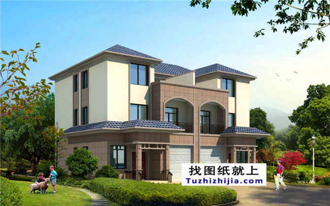 170平方米農村雙拼房屋建筑施工設計圖紙，16x11米