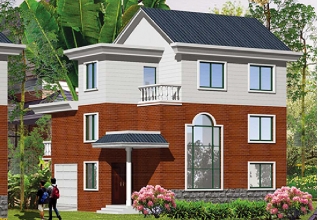 120平方米棕色面磚新農村三層小別墅設計戶型圖紙帶外觀12X11米