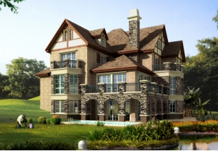 270平方米福建地區地中海風格三層別墅設計CAD圖紙帶效果圖18x16米