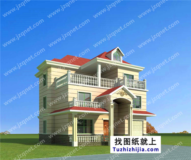 153平方米自建三層別墅設計建筑圖紙帶外觀，13x12米