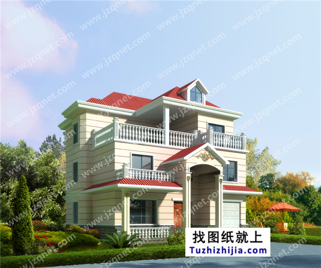 153平方米自建三層別墅設計建筑圖紙帶外觀，13x12米