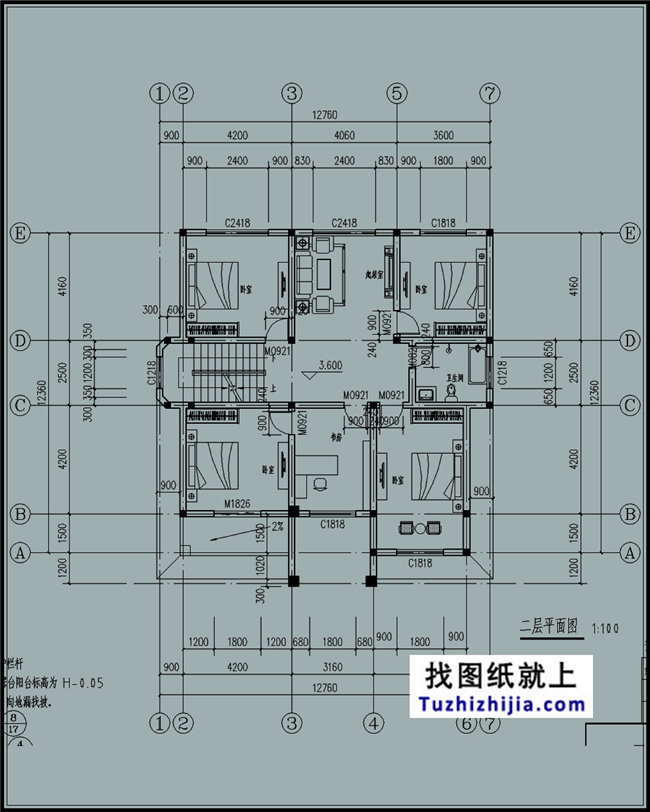153平方米自建三層別墅設計建筑圖紙帶外觀，13x12米