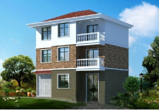 100平方米農(nóng)村三層小戶型別墅設(shè)計(jì)施工圖紙及效果圖11X10米