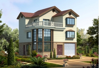 150平方米帶車庫的三層自建別墅施工圖紙12X13米