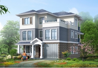 110平方米三層自建別墅設計建筑圖紙及效果圖11X11米