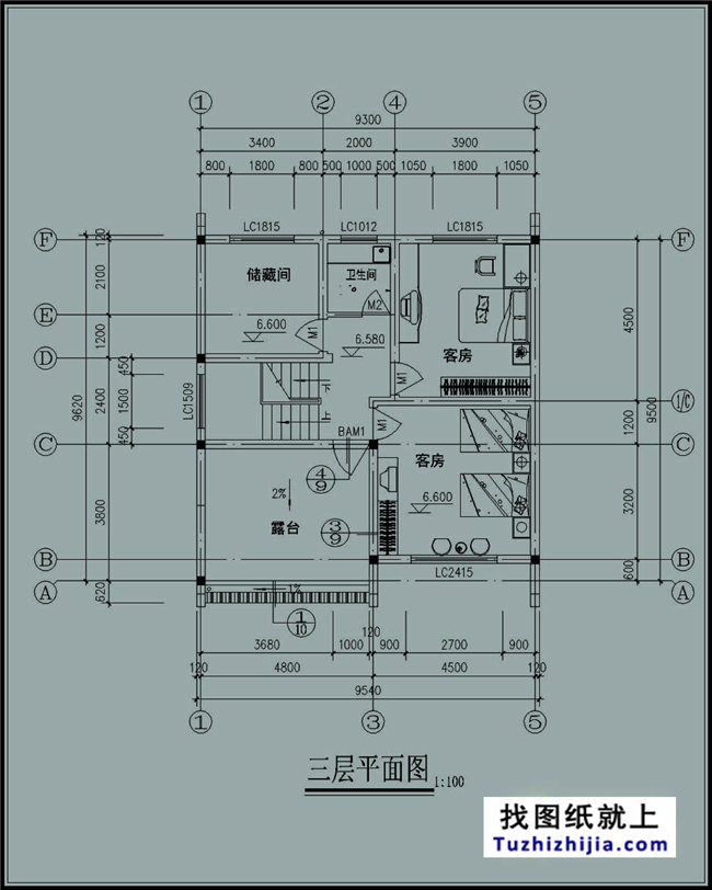 90平方米徽派風格三層別墅施工建筑設計圖紙大全,9x10米
