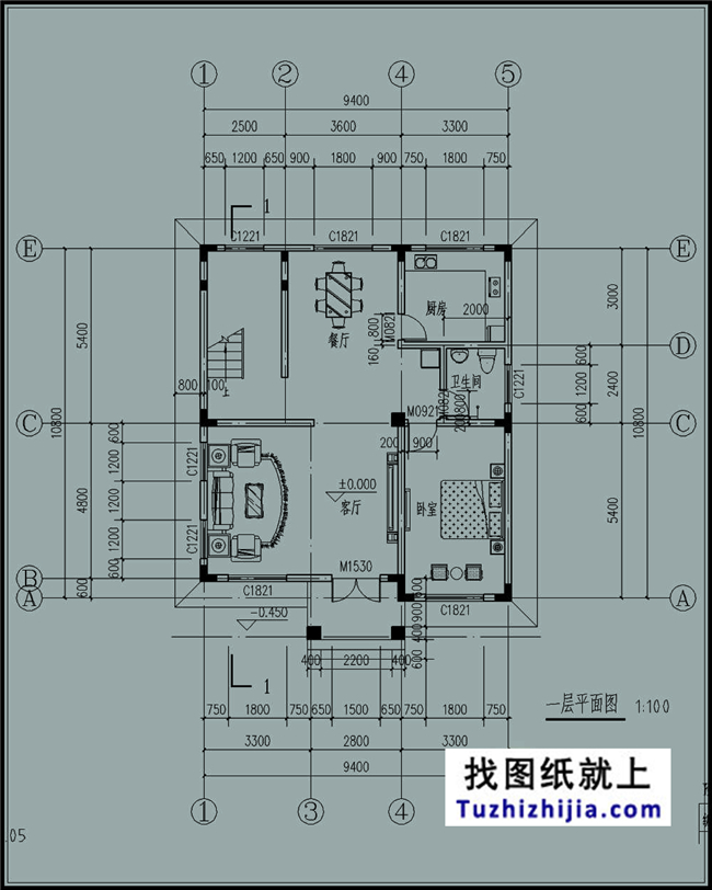 105平方米新農(nóng)村自建三層小別墅設(shè)計(jì)施工圖，10x11米