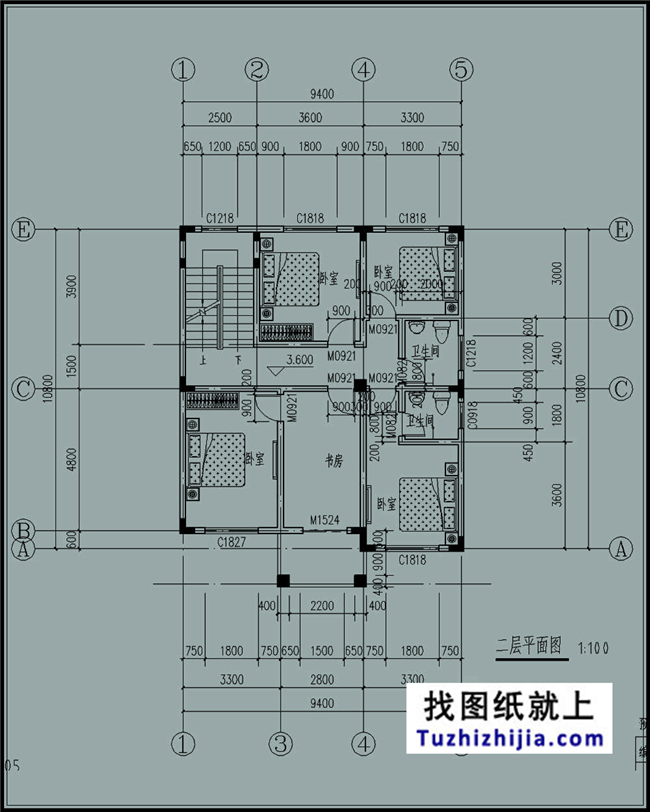 105平方米新農(nóng)村自建三層小別墅設(shè)計(jì)施工圖，10x11米