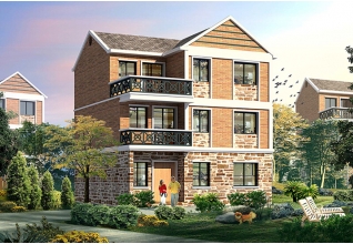 100平方米地中海風格農村三層別墅建筑設計圖紙10X10米