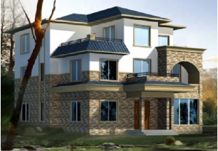 180平方米三層別墅戶型設計圖紙及效果圖，13x16米