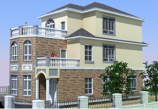 110平方米農(nóng)村三層別墅設計施工建筑圖紙16X7米