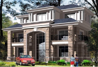 預算40萬左右新農村別墅設計施工圖帶效果圖14X10米135平米