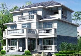 預(yù)算20多萬(wàn)140平方米農(nóng)村三層別墅建筑圖紙及效果圖，12x10米