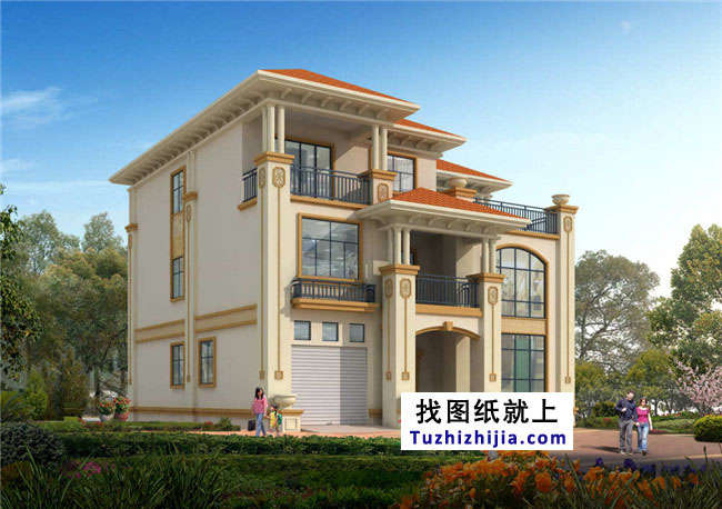 高端農村三層歐式房屋設計圖紙