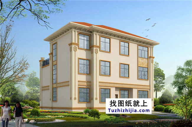 高端農村三層歐式房屋設計圖紙