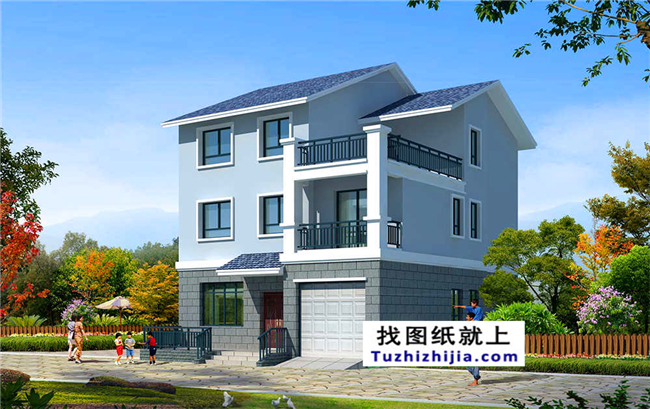  120平方米福建帶車庫的新農村三層自建別墅設計圖,11x11米