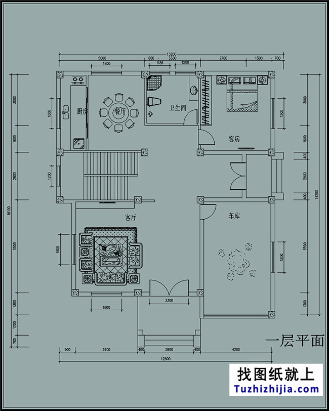 180平方米三層別墅戶型設計圖紙及效果圖,13x16米