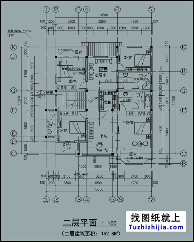 180平方米農村三層別墅建筑設計圖及外觀圖,13x14米
