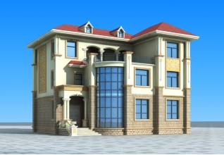 造價50萬以內的新農村三層別墅施工設計圖紙及效果圖