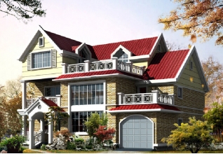 造價20多萬帶閣樓的二層半房屋設計圖紙及外觀效果圖