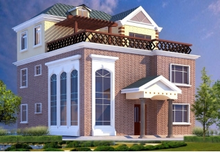 120平方米自建歐式新農(nóng)村房屋別墅設(shè)計圖紙及外觀圖