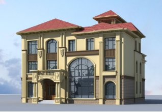 60萬以內的歐式三層別墅設計施工圖紙及效果圖