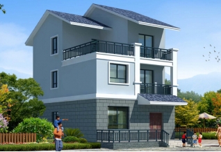 90平米小戶型農村自建三層別墅設計圖紙及效果圖