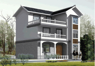 造價預算20多萬的新農村三層別墅房屋設計圖紙及效果圖