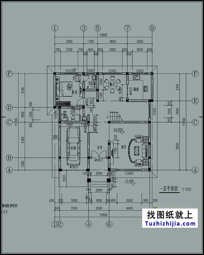 140平方米新農(nóng)村三層別墅設計建筑圖紙及外觀效果圖，12x12米