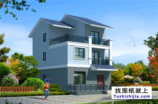 90平米小戶型農村自建三層別墅設計圖紙及效果圖