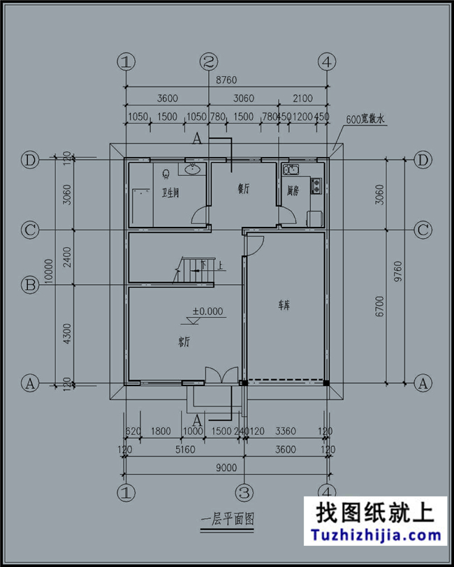 90平方米新農(nóng)村帶車庫三層房屋別墅設(shè)計(jì)圖紙及效果圖