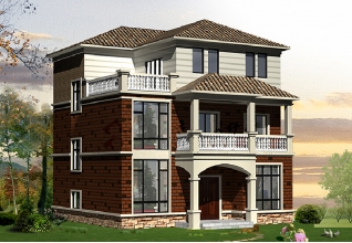 135平米的新農村自建三層房屋設計圖紙及效果圖