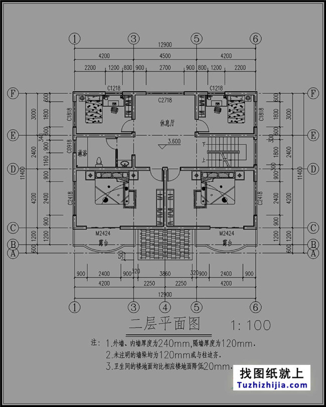 140平方米三層別墅設計圖紙
