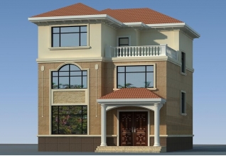 130平方米新農村三層房屋設計圖紙，外觀簡單大方