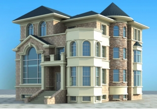 大戶型歐式三層別墅建筑圖紙，全套設計圖+效果圖